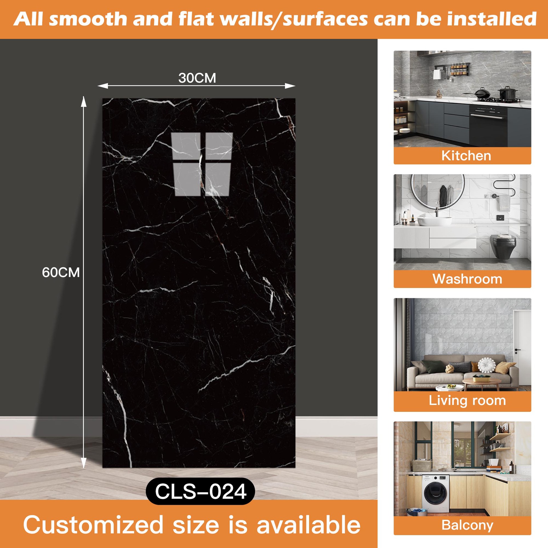 Azulejo de imitación transfronterizo pegatinas de pared papel tapiz autoadhesivo impermeable y a prueba de humedad pegatinas de mármol de baño papel tapiz de pared de fondo restaurado