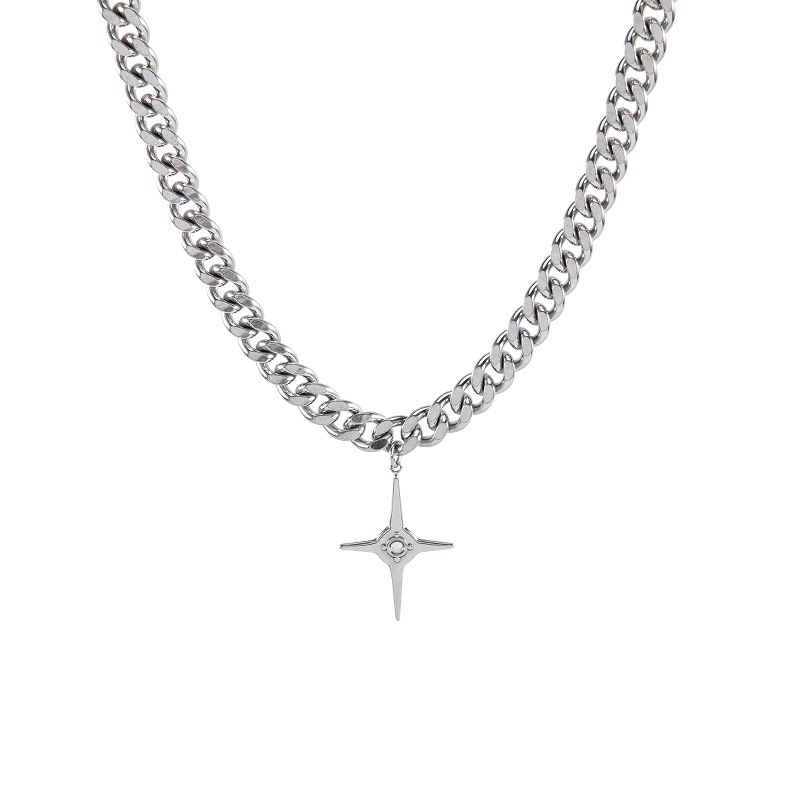 Collier cubain pour homme, style hip-hop, streetwear, personnalité, mode, avec pendentif croix en diamant, accessoires pour femme_voghion.com