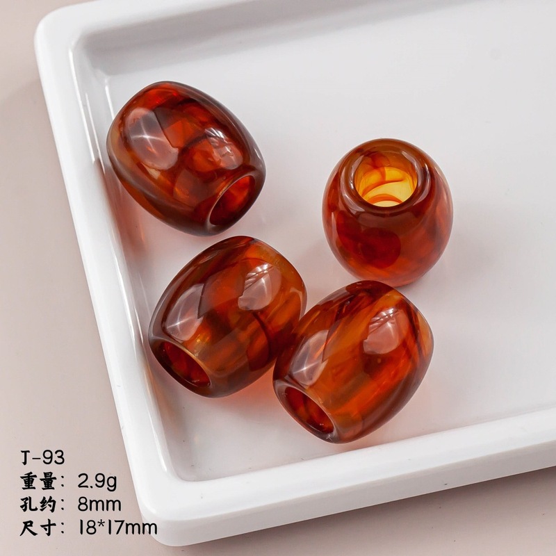树脂不规则大孔晕染桶珠直孔珠服装泳装配饰吊坠散珠DIY饰品配件|undefined