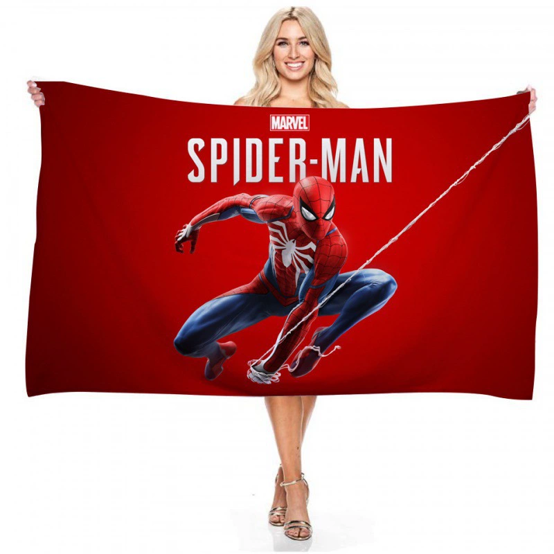 Прямые поставки через границу серия Marvel Spider-Man цифровая печать длинное основание пляжное полотенце полотенце полотенце