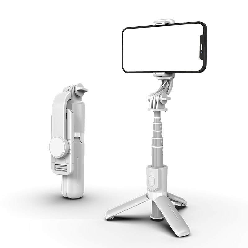 Soporte para teléfono de aleación de aluminio L10 con control remoto inalámbrico Bluetooth, mini trípode para selfies de escritorio para transmisión de video_voghion.com