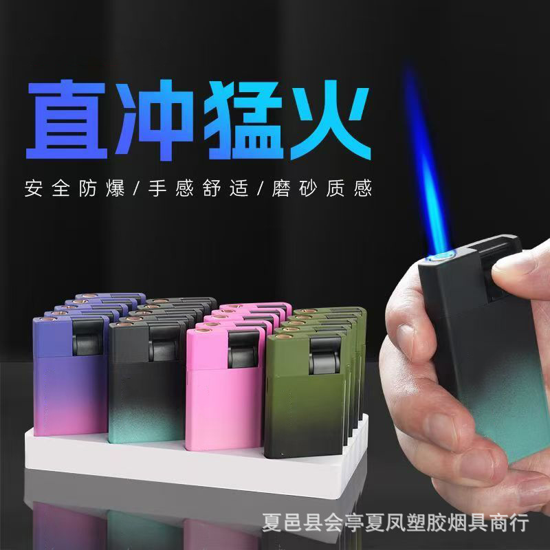 Publicidad de encendedor a prueba de viento de metal inflado láser de alta calidad impresión directa llama azul impresión UV color publicidad
