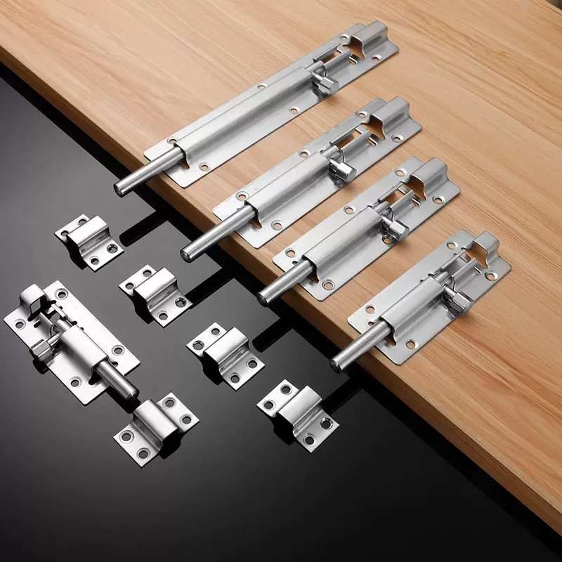 304不锈钢插销 卫生间门栓门窗防盗门闩锁老式门明装加厚中方插销