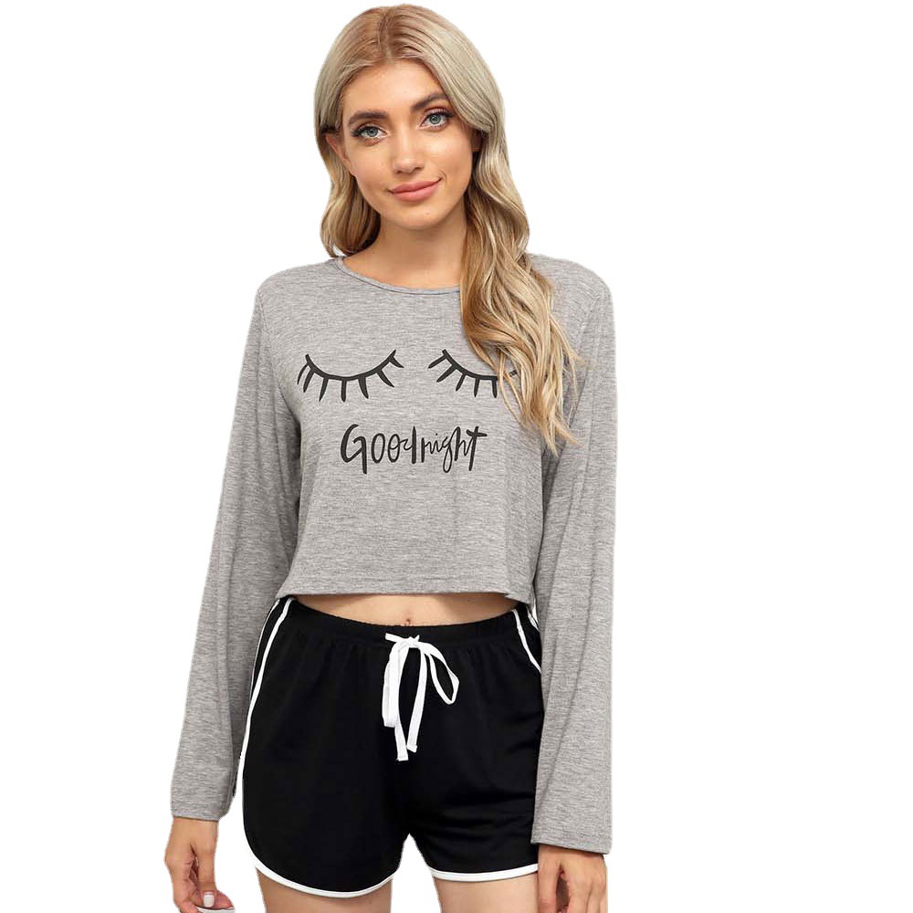 亚马逊夏季新款外贸女装家居服短裤休闲运动短裤撞色拼接条