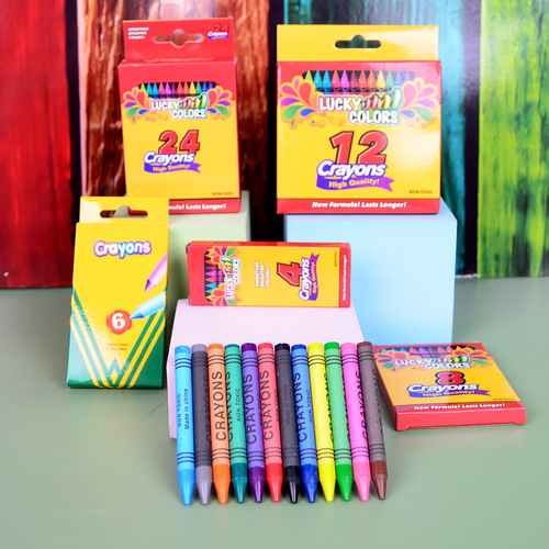 Wholesale Oil Pastels Children's Safe Non-toxic Kindergarten Scribble Colorful Stick 12 Colors 24 Colors Wax Crayon Set 