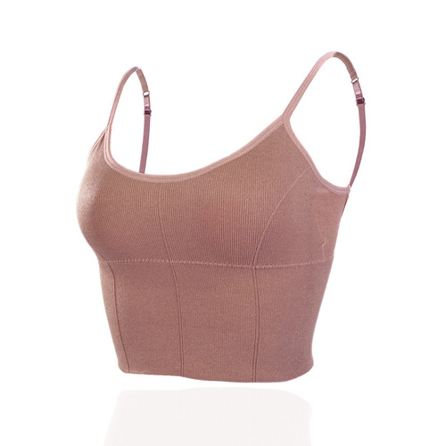 Internet celebrity Kaka beautiful back bra sports bra women's sexy u-shaped wrapped bra strapless yoga vest for women