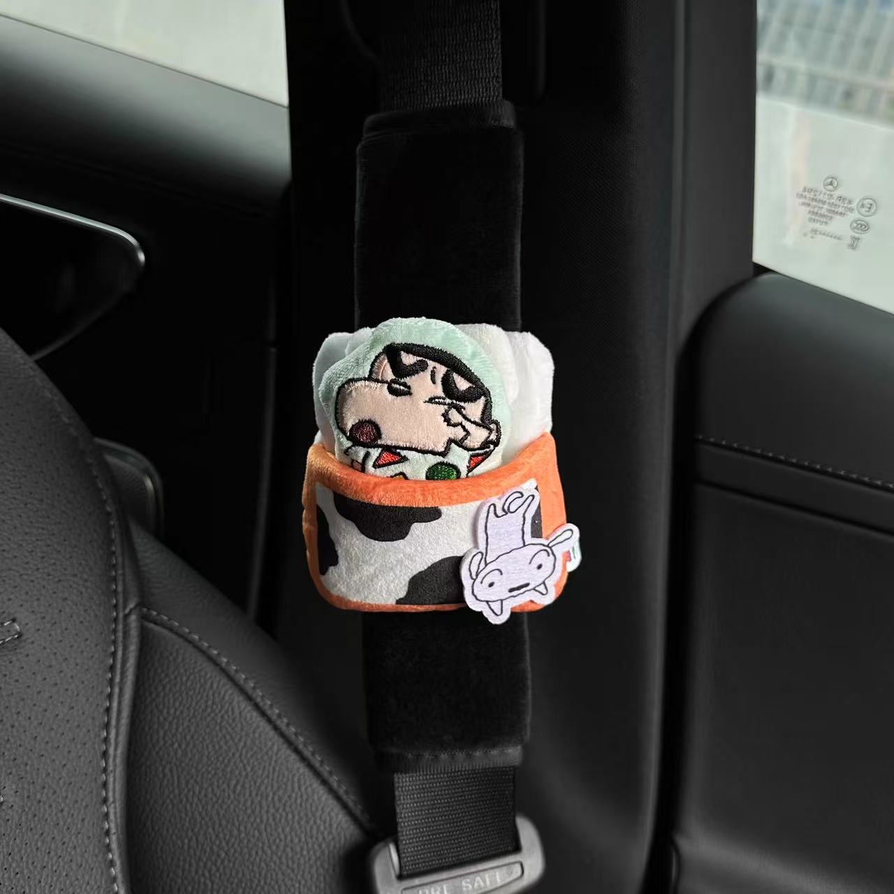 Crayon Shin-Chan Car Seat Belt Shoulder Cover Cute Cartoon Car Seat Belt Decorative Anti-Wear Clothing Protective Cover