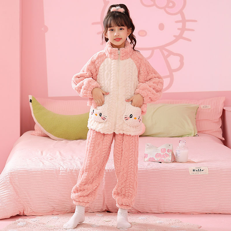 Coral velvet children's demi-season pijama