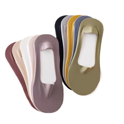 Casual boat socks, light-colored open-top breathable boat socks, silk boat socks for women, anti-slip, non-slip invisible socks