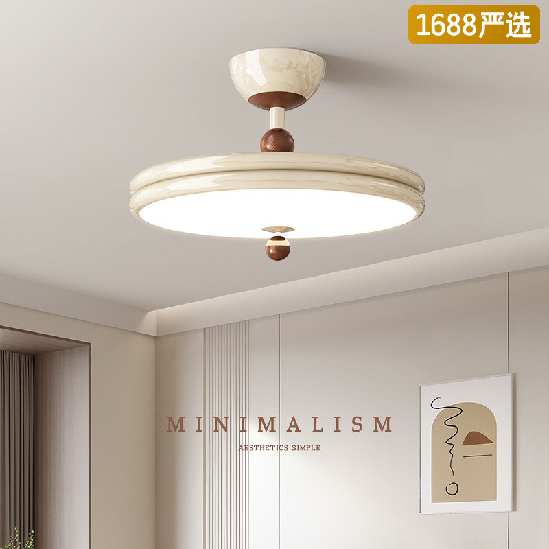 [Seleccionado cuidadosamente] Lámpara de techo de dormitorio principal de alta gama de estilo crema, protección ocular, lámpara colgante francesa minimalista moderna inteligente