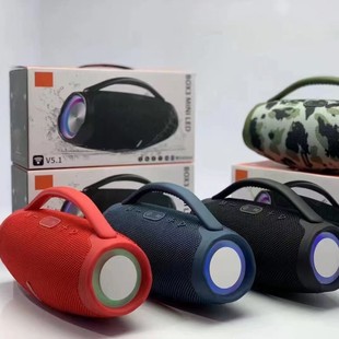 Cross-Border Hot Selling Box3 Mini Wireless Bluetooth Speaker War God Led Satchel Outdoor Satchel Subwoofer Speaker