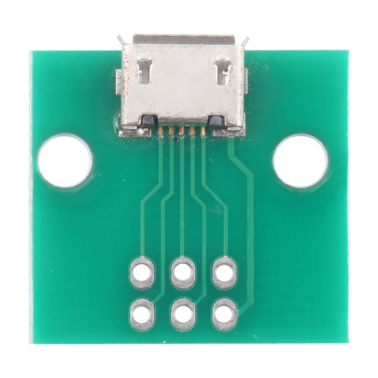 10 una venta Micro USB a 5pin V8 tail plug PCB placa de prueba