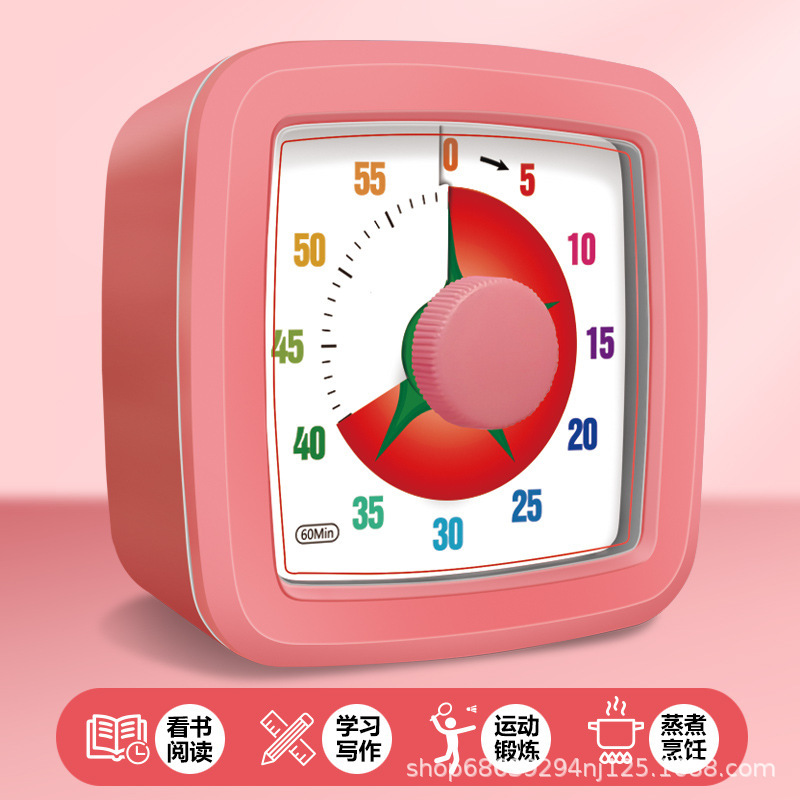 小学生向けのビジュアルポータブルタイマー、自己規律アーティファクト、タイミング目覚まし時計、子供向け漫画トマト時間管理|undefined