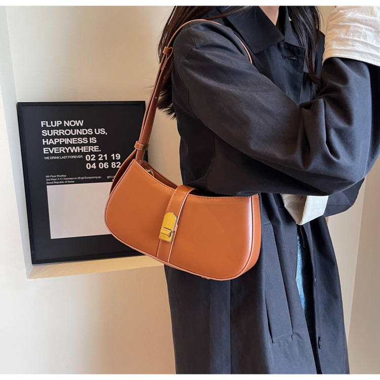 Borsa sotto le ascelle strutturata moda urbana semplice 2023 Borsa a tracolla borsa a tracolla da donna versatile autunno nuovo temperamento_voghion.com