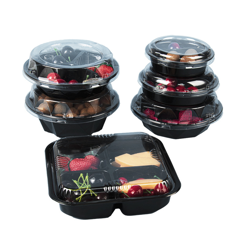 Caja de corte de fruta desechable sellada caja de corte de fruta fresca con tapa plato de ensalada de fruta