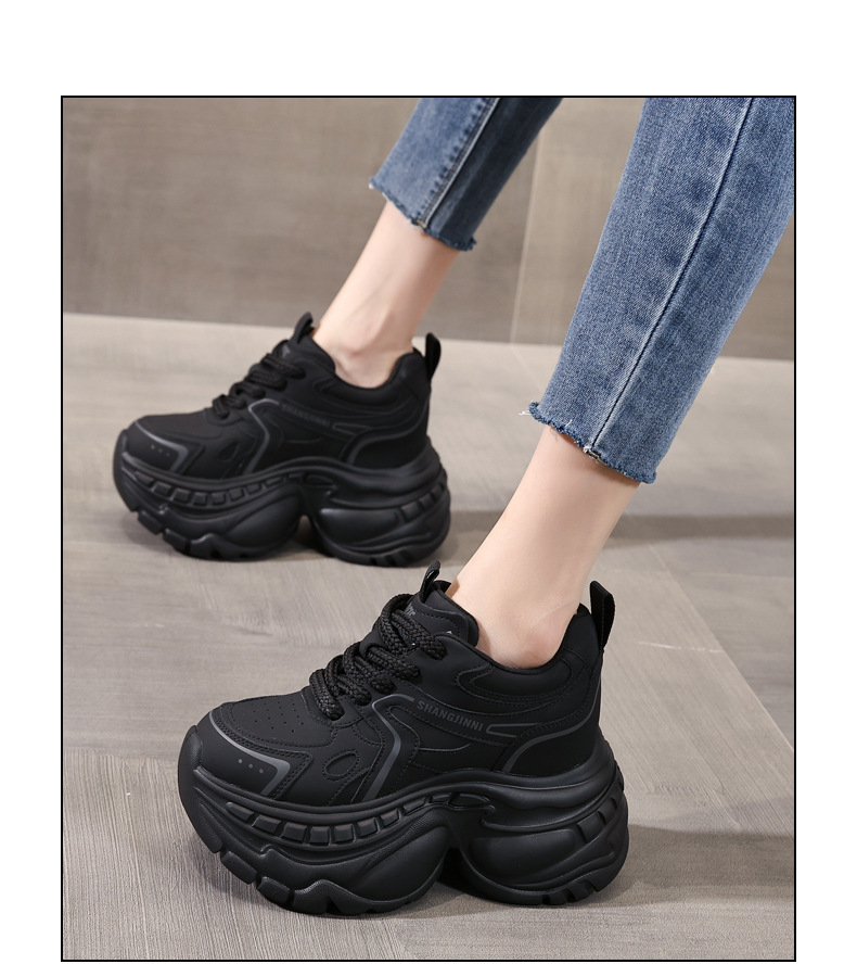Giày sneaker nữ chunky đế dày HS6798-52 kiểu hot trend — Đen và trắng chi tiết 14