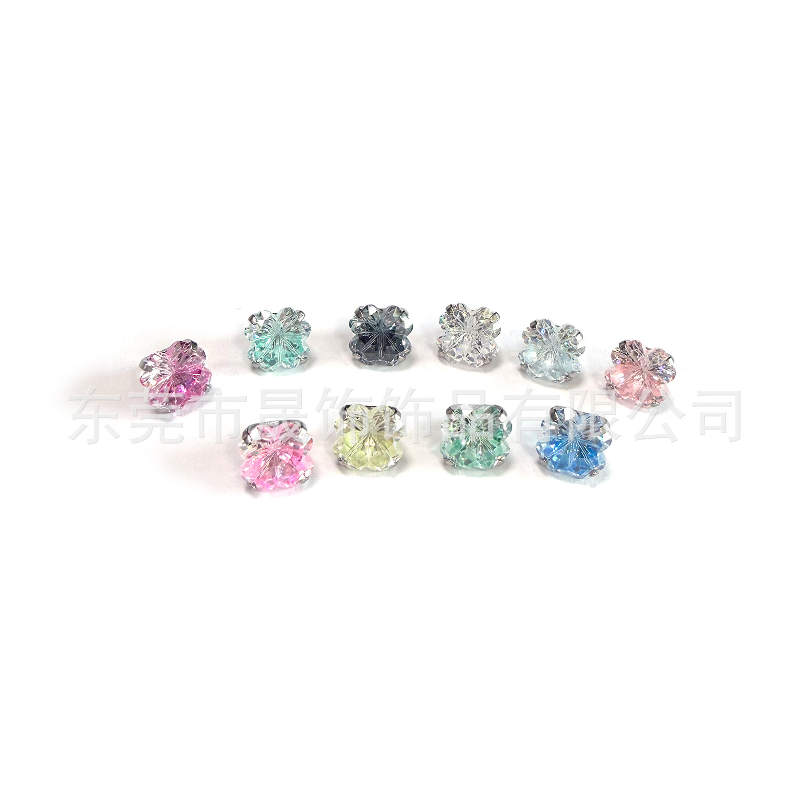 F136 Titanium Alloy 四叶草 Cubic Zirconia Ear Stud 渐变幸运草 Helix Cartilage Stud G23 Titanium Internal Thread Piercing Jewelry