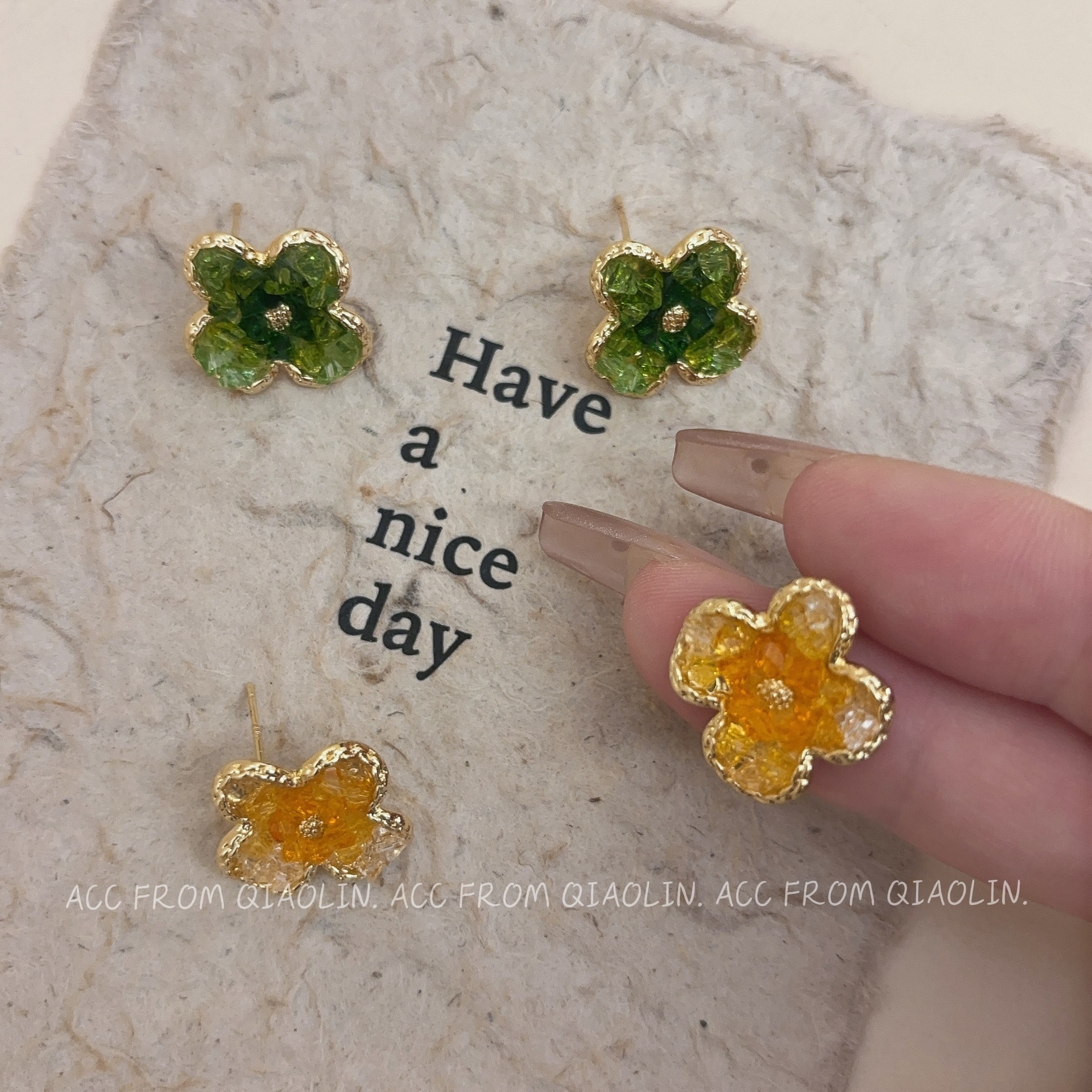 Fresh green earrings