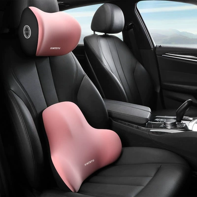Lumbar Support Waist Protector, Waist support - pink-headrest-lumbar-pillow