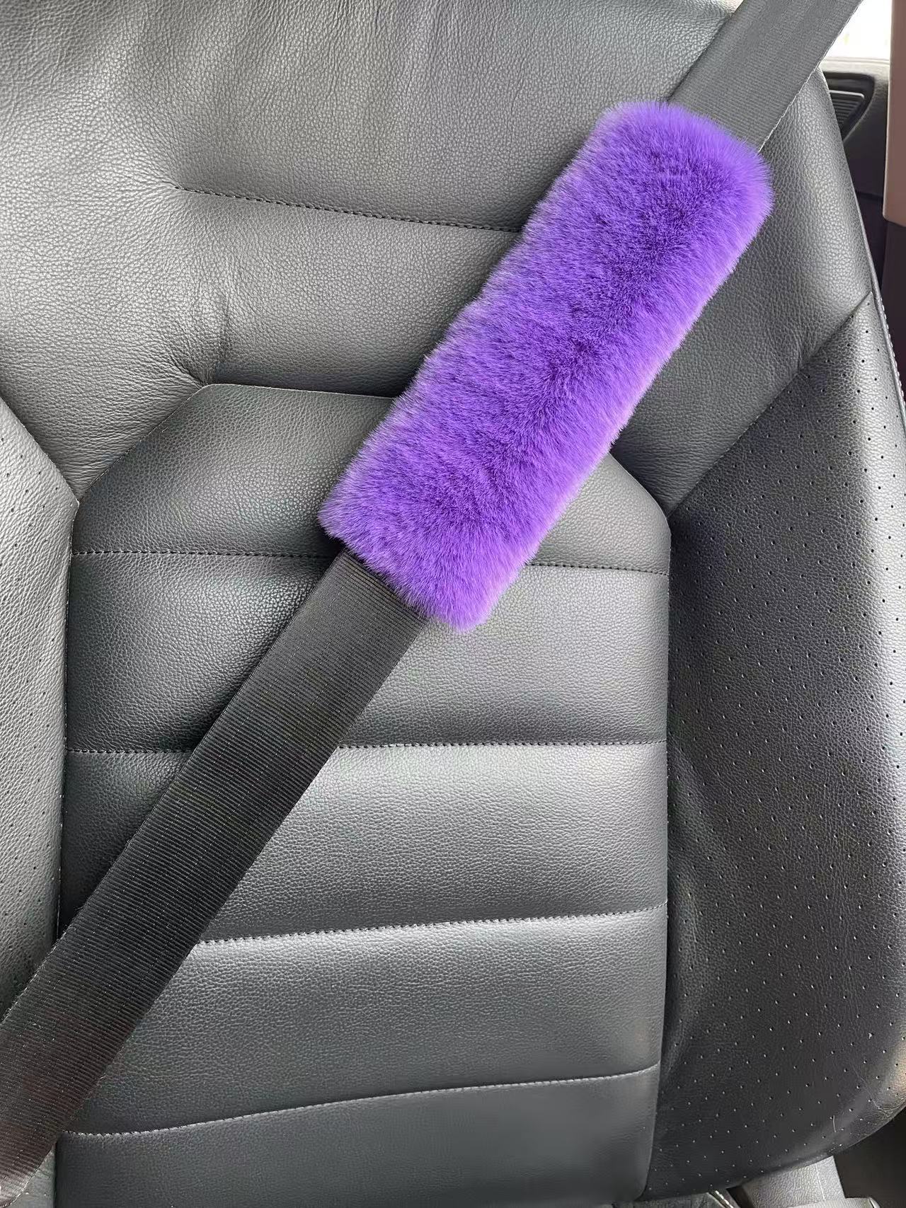 Car Seatbelt Shoulder Pads Imitation Rex Rabbit Fur Anti-Scratch Backpack Straps Children's Schoolbag Backpack Decorative Covers Decorative Pads