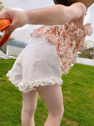 Korean version girl's sleeveless doll shirt baby summer dress chiffon 2024 new stylish summer children's top strap trendy