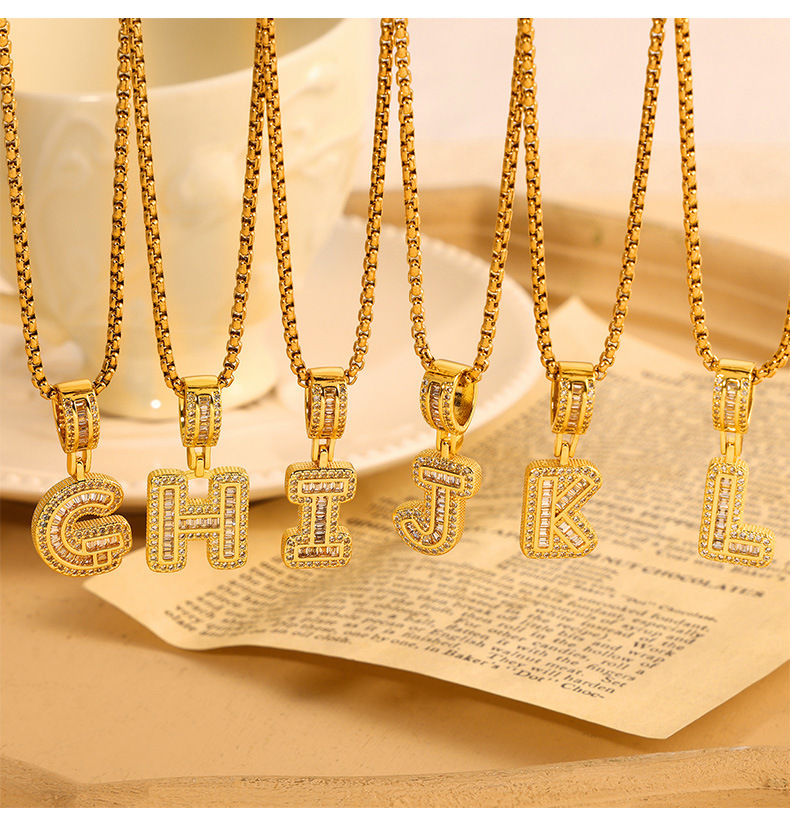 304 Stainless Steel Material Geometric Pattern Women's Gender PVD Coated Real Gold Plated 18K Gold Geometric Titanium Steel Simple Style Classic Style Waterproof Non Tarnish Titanium Steel Pendant Necklace