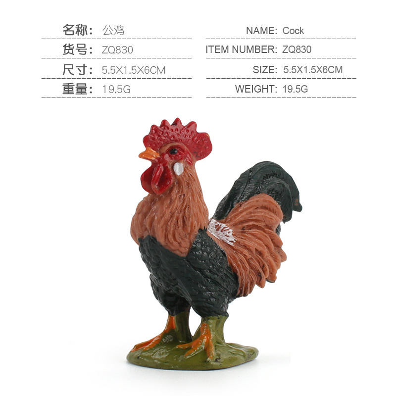 Nuevos productos transfronterizos simulación para niños granja avícola modelo animal pollo sólido pato ganso mujer mesa de arena adornos creativos