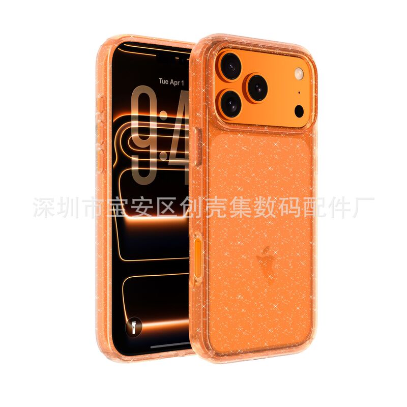 For IPHONE 17 Terminator phone case IP15 glitter shell IPHONE16 two-color glitter defender hard