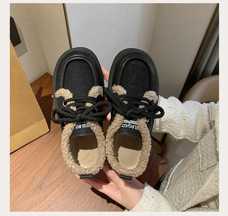 Kleine Lederschuhe im britischen Stil, trendige Winternische für Mädchen, Isolierung aus Baumwollplüsch mit niedrigem Absatz, Außenschuhe mit weicher_voghion.com