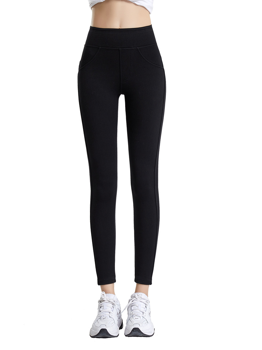 Pantalones de Yoga Ajustados de Cintura Alta para Mujer, Otoño e Invierno, Control de Abdomen, Versátiles, Adelgazantes, con Bolsillos Elásticos, Estilo Barbie