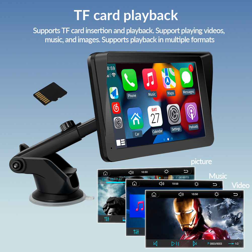 7-inch car MP5 portable interconnected wireless Carplay Android AUTO HD large screen PND car navigation