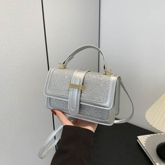 Wholesale sand texture glitter bags 2024 spring new versatile ins shoulder bag for women fashionable trendy crossbody bag
