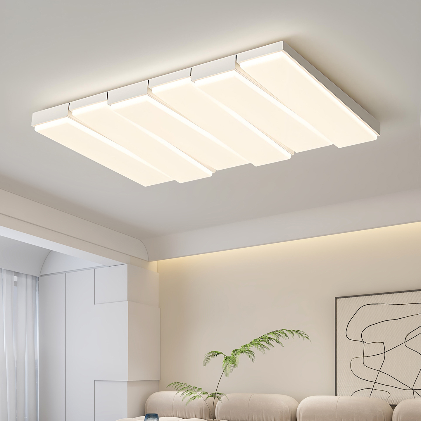 Italiano minimalista sala de estar luz principal 2026 nuevo estilo moderno minimalista atmósfera crema de aire protector de ojos dormitorio luz de techo 703L