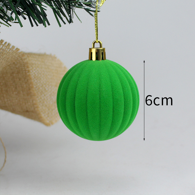 Bolas de Navidad flocadas 6CM / 12pcs flocadas bolas de Navidad decoraciones navideñas fábrica tienda directa Navidad
