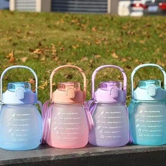 Gradient Color Space Cup Big Belly Water Cup Sports Plastic Straw Cup Big Belly Cup Plastic Cup Color Spray Small Fat Cup