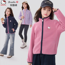 女童摇粒绒外套秋冬2025新款儿童上衣洋气中大童休闲服保暖童装