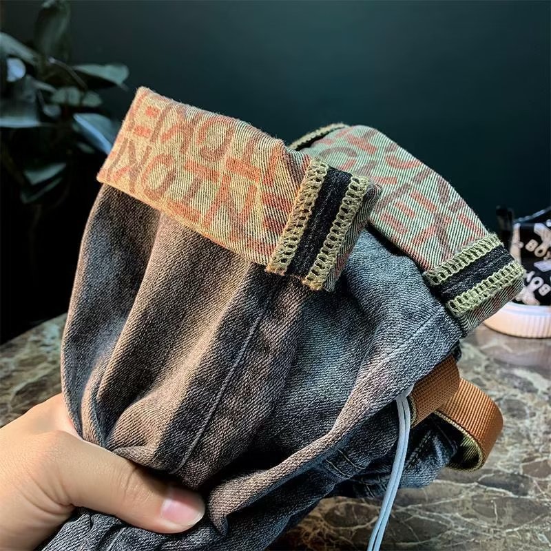 Jeans men's autumn new high-end fashion cropped loose feet Ruan Shuai Korean style casual men's pants cross-border