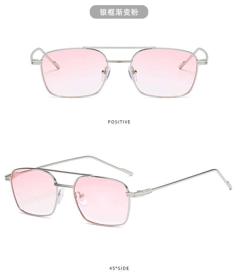 NEUE Sonnenbrille Unisex Doppel Strahl Anti-UV Brille Persönlichkeit Brillen Einfachheit Zier Legierung Rahmen Sonnenbrille – Detail 6