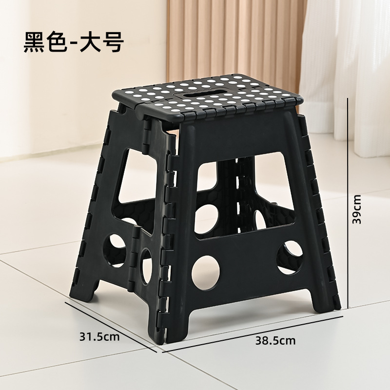 Taburete plegable grueso para campamento al aire libre ligero de lujo creativo de plástico no ocupa espacio silla de almacenamiento portátil taburete de caballo alto