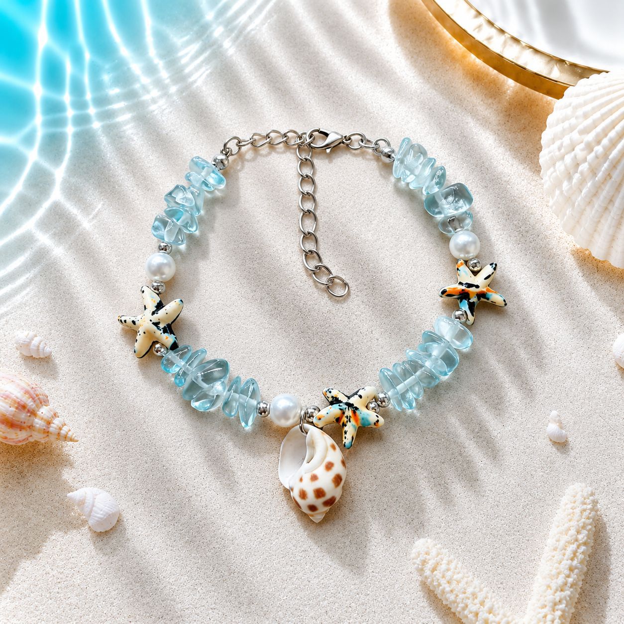 Concha natural, estrella de mar, caracola, pulsera tejida a mano, estilo oceánico, vacaciones en la playa, joyería de nicho para mujer, verano image 20