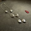 High-end universal silver pendant from pearl, necklace, sweater, Korean style, simple and elegant design