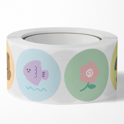 500 pieces/roll bear cute stickers thank you sealing stickers ins cartoon style packaging decoration DIY handbook stickers