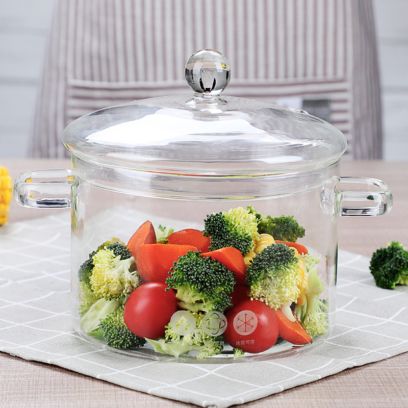 高硼硅玻璃燉鍋電陶爐專用加厚玻璃泡麵鍋家用雙耳玻璃鍋明火加熱