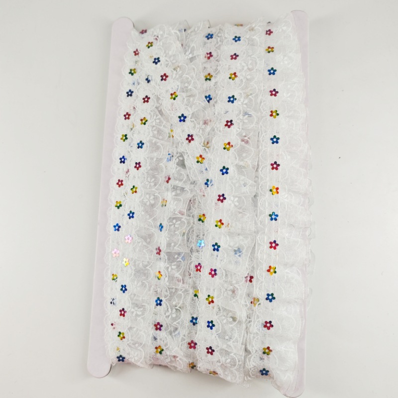 Sequinilla de color doble encaje acessorios DIY acessorios para el hogar blando gorra vestido acessorios Lolita