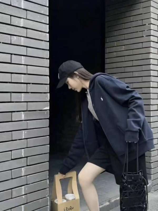 跨境外贸十三色电商基础款小标刺绣Logo连帽卫衣男女款拉链外套|undefined
