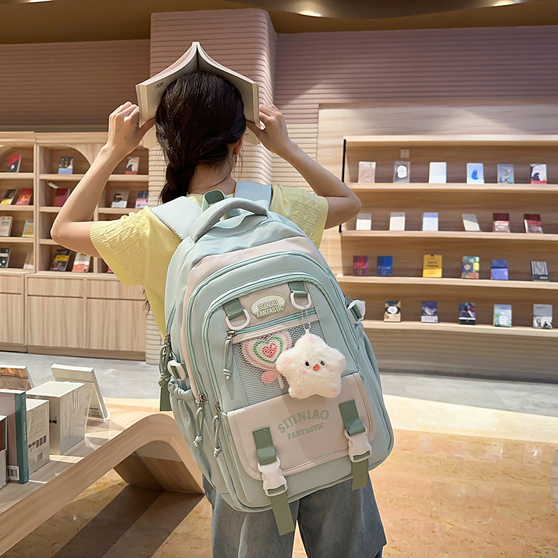 Mochila de alto valor, linda y dulce, mochila de viaje de ocio de gran capacidad, mochila escolar simple y versátil para estudiantes de secundaria