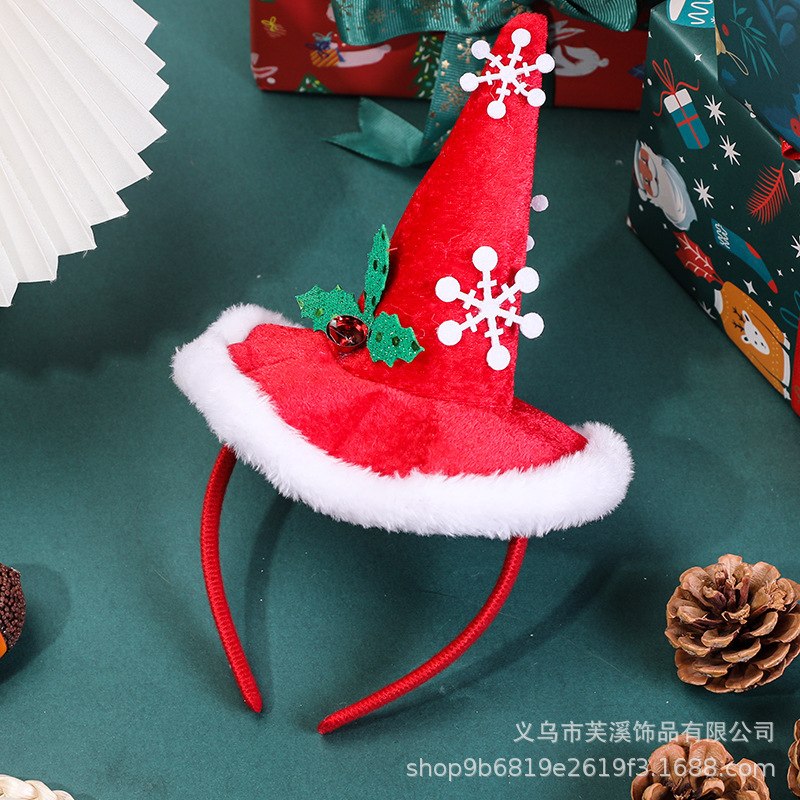 クロスボーダークリスマススノーフレーク帽子ヘッドバンド女性のホリデーパーティー子供かわいいサンタクロースの頭飾り鹿の角ヘッドバンド|undefined