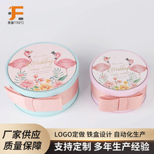 新款婚庆糖果包装盒创意礼品马口铁盒圆形金属食品罐