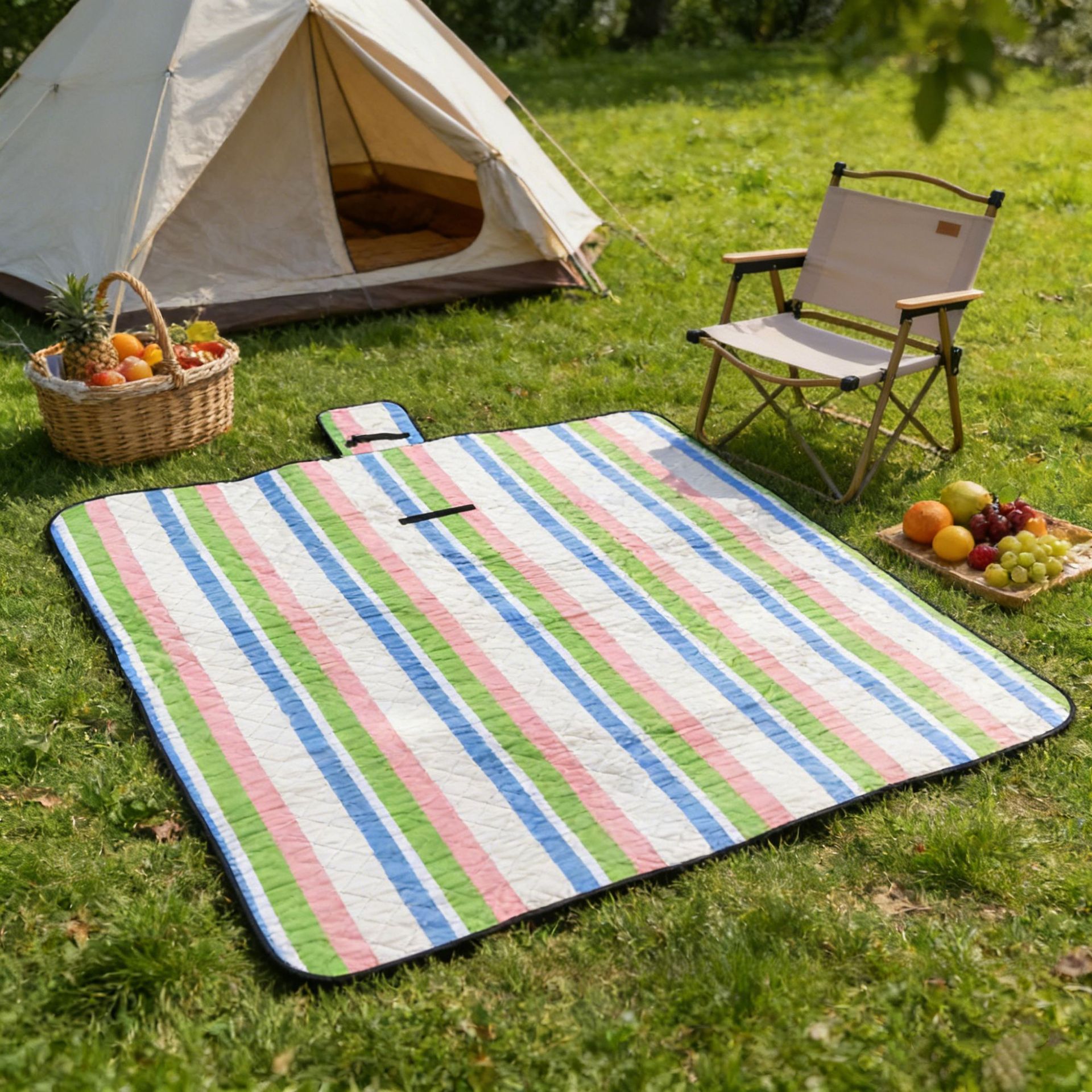 핑크 파란색 줄무늬 200*200cm