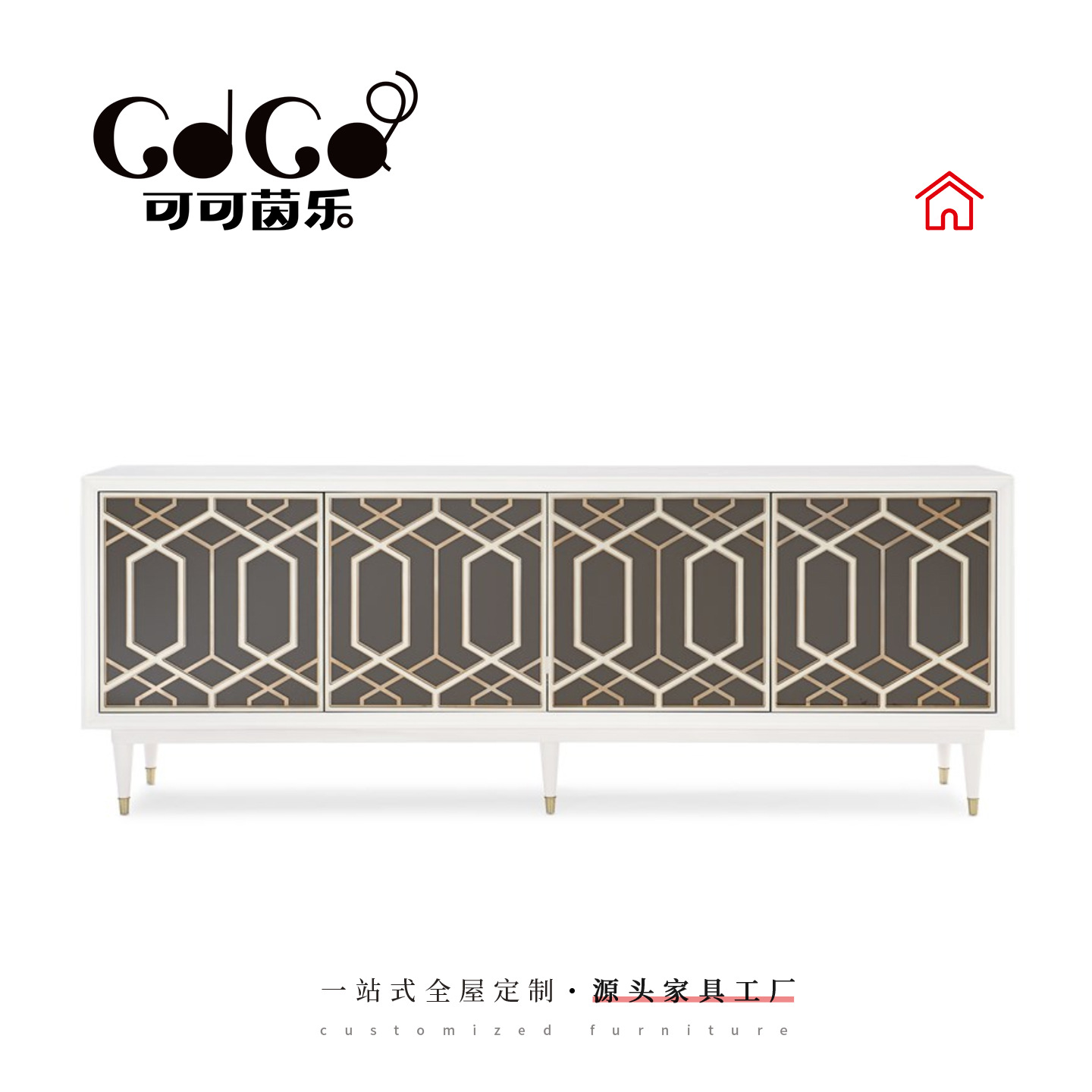 Craftsmanship American Light Luxury Cream Tv Cabinet Modern Simple Small Apartment Living Room Entrance Cabinet Sideboard